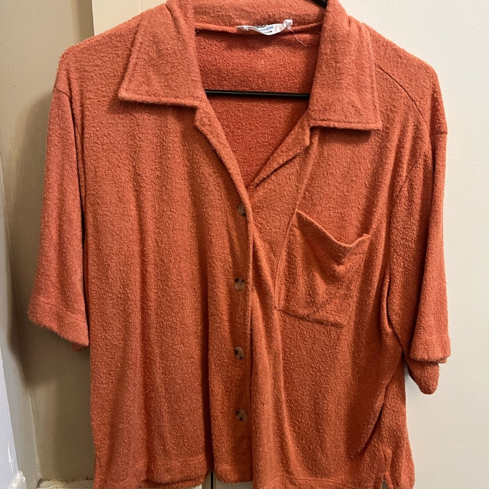 Orange Collar Button Down - image 1